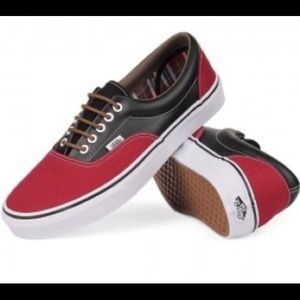 VANS ERA (LEATHER / PLAID) RHUBARB/BLACK
